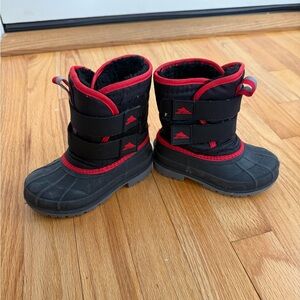 High Sierra Black and Red Kids Snow Boots